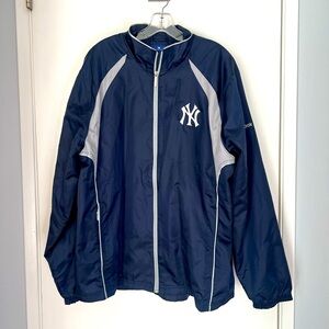 New York Yankees Reebok Navy Blue & Gray Windbreaker Jacket L